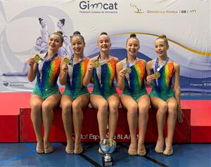 Les gimnastes del Club Rítmica Vilafranca. Eix