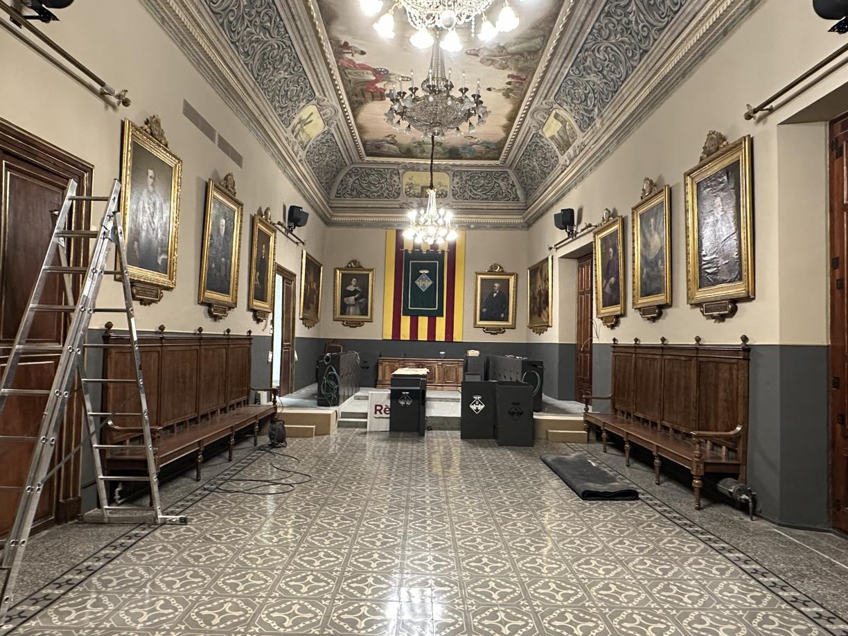 Les obres de reforma de la sala de plens de Vilafranca entren a la recta final. Ajuntament de Vilafranca