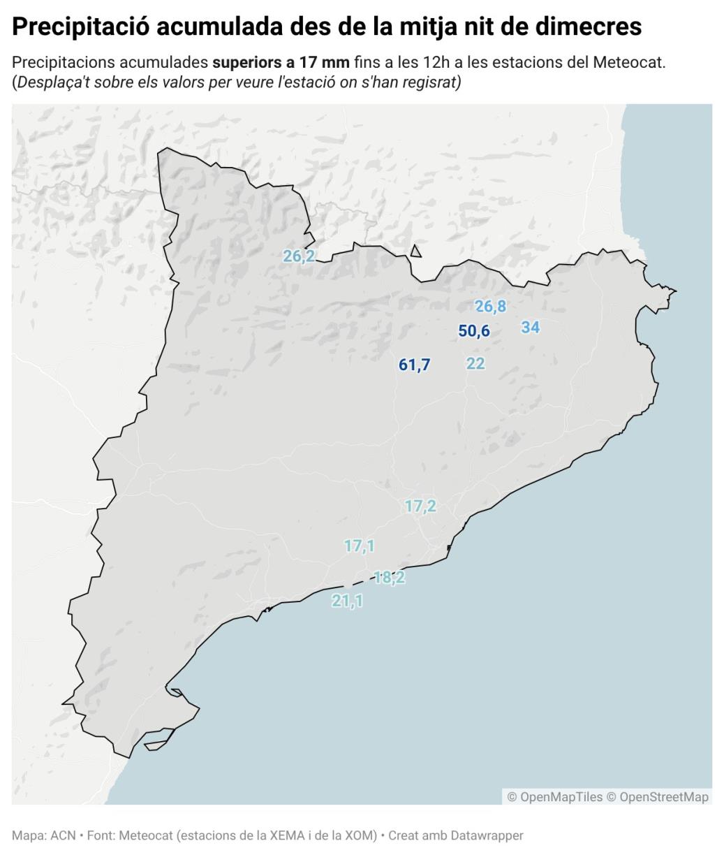 Les tempestes deixen més de 50 litres entre el Baix Berguedà i el sud del Ripollès. ACN