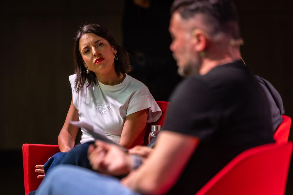 L'eurodiputada de Podem Irene Montero a l'acte a Barcelona amb Gabriel Rufián per presentar el front d'esquerres . ACN / Jordi Borràs