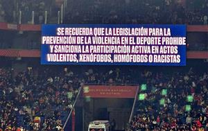 Missatge al marcador de l'estadi durant el partit de la selecció. RFEF