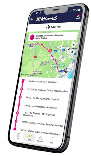 Monbus digitalitza el servei Barcelona–Igualada amb una nova app d’informació en temps real. EIX
