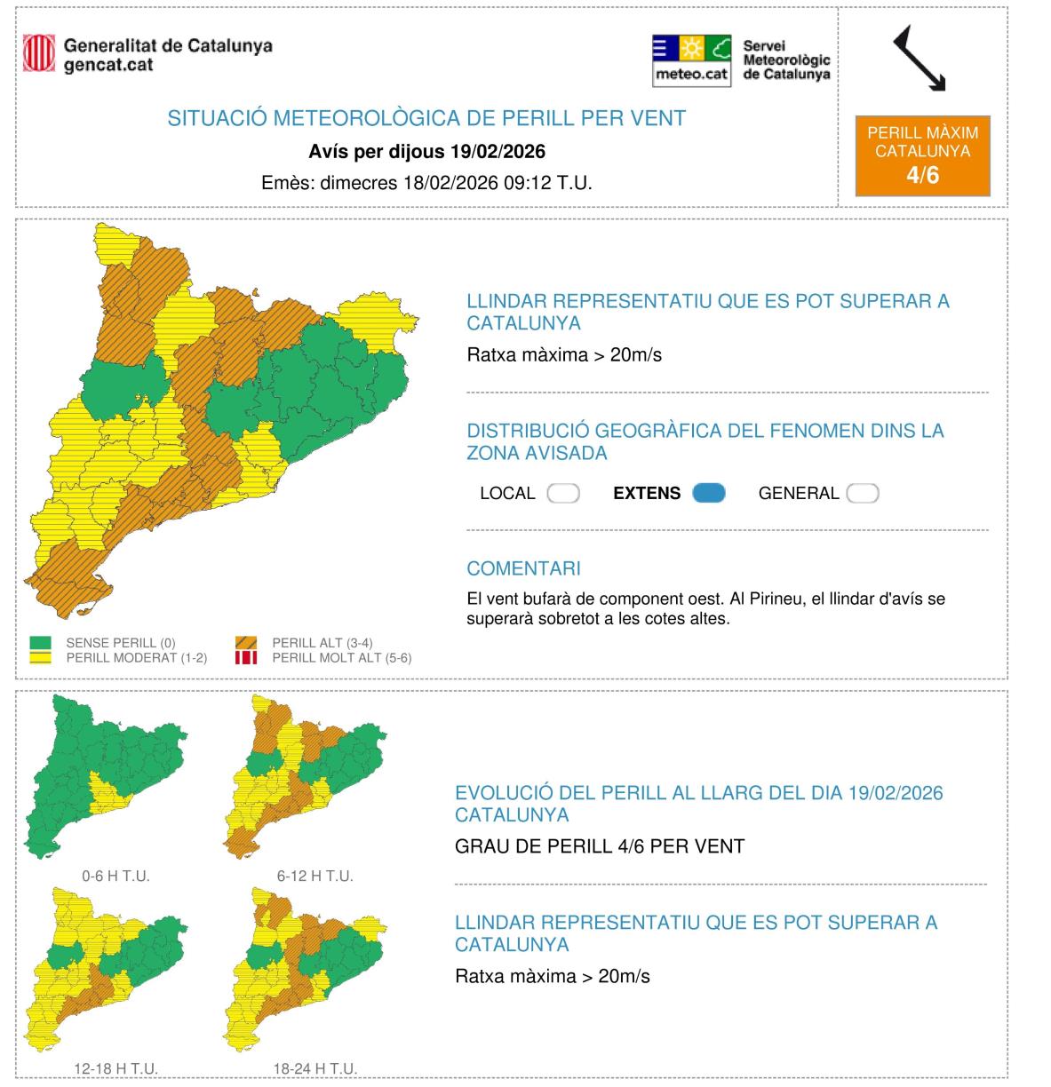 Nou episodi de ventades molt intenses a Catalunya: compte amb la mobilitat i les activitats a l'exterior. EIX