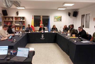 Ple municipal de l'Ajuntament d'Olivella. Eix