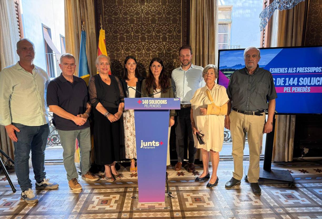 Presentació de les 144 esmenes de Junts als pressupostos de la Generalitat al Penedès. Eix