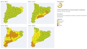 Protecció Civil avança al matí de dijous l’episodi de pluges intenses al litoral i prelitoral. EIX