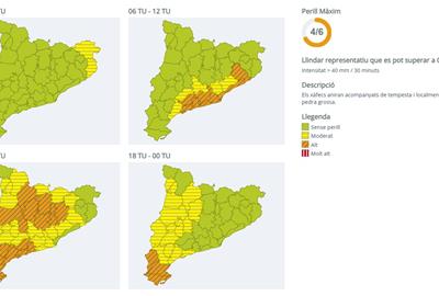 Protecció Civil avança al matí de dijous l’episodi de pluges intenses al litoral i prelitoral. EIX