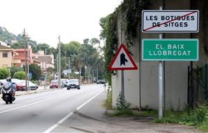 Punt limítrof entre el nucli Les Botigues de Sitges i el municipi de Castelldefels. ACN / Gemma Sánchez