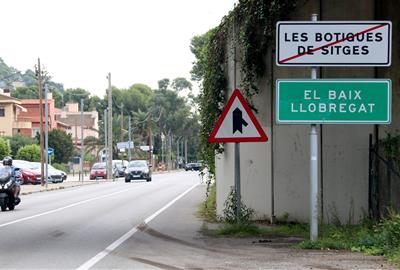 Punt limítrof entre el nucli Les Botigues de Sitges i el municipi de Castelldefels. ACN / Gemma Sánchez