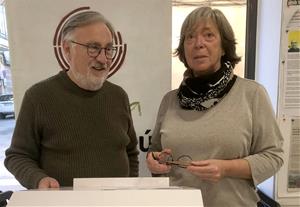 Ramon Arnabat i Montse Romagosa en roda de premsa. Eix