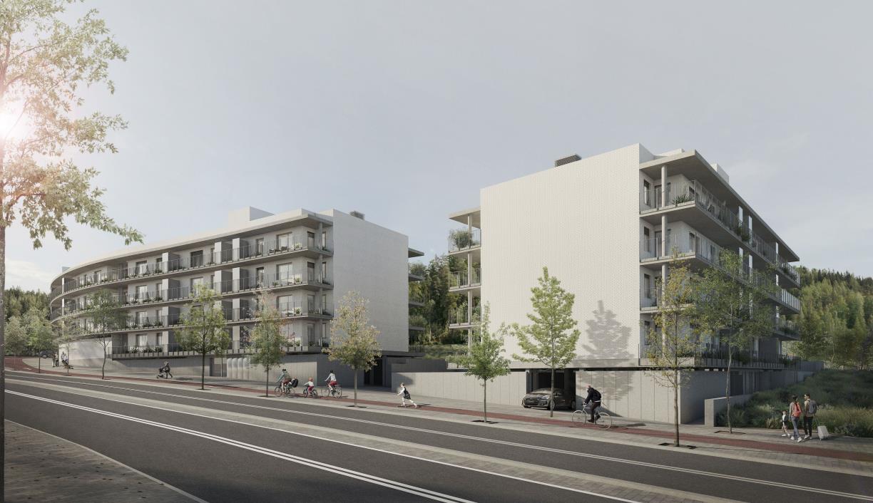 Recreació dels nous habitatges de protecció oficial a la ronda de Masia Nova. Eix