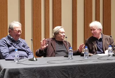 Salvador Mas, Antoni Ros-Marbà i Edmon Colomer, dijous passat a l'Auditori. Josep Maria Ràfols