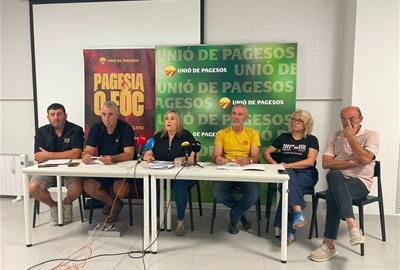 Unió de Pagesos convoca una mobilització a Barcelona contra la falta de solucions a la crisi agrària. Unió de Pagesos