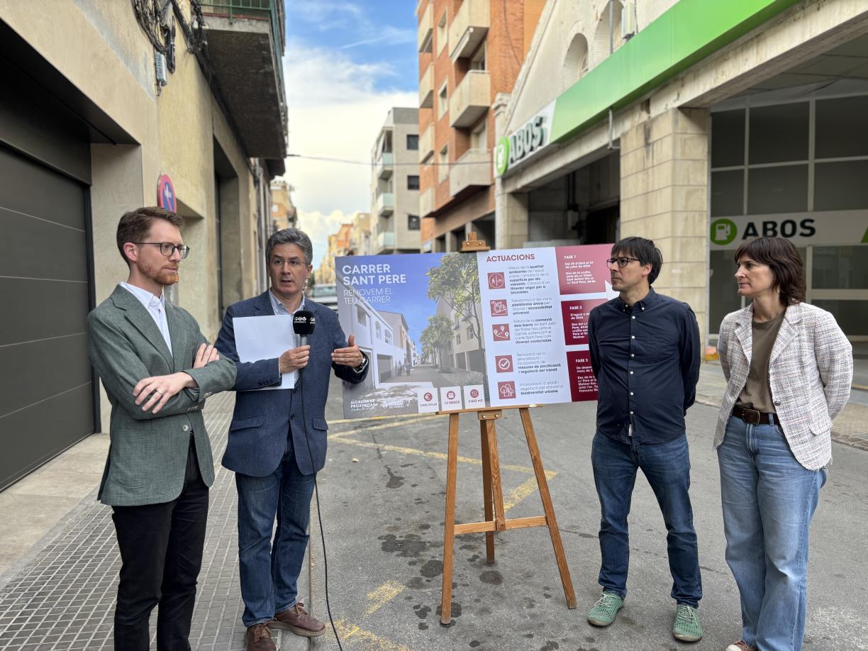 Vilafranca inicia la reurbanització del carrer Sant Pere amb un any d’obres i una inversió de més de 2 milions d’euros. Ajuntament de Vilafranca